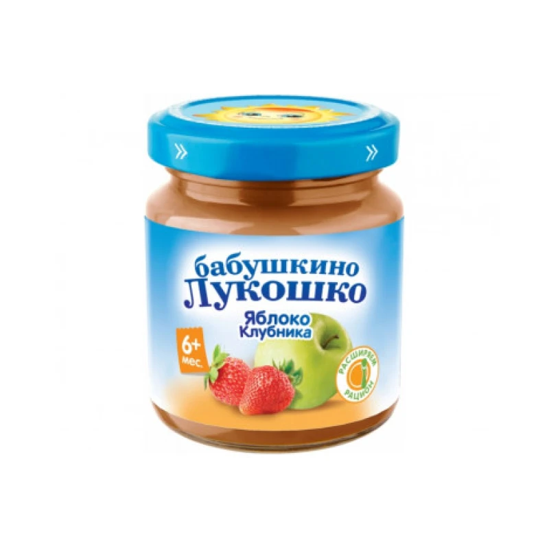 Пюре Бабушкино лукошко яблоко клубника 100 г