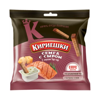 Сухарики Кириешки сыр семга с соусом