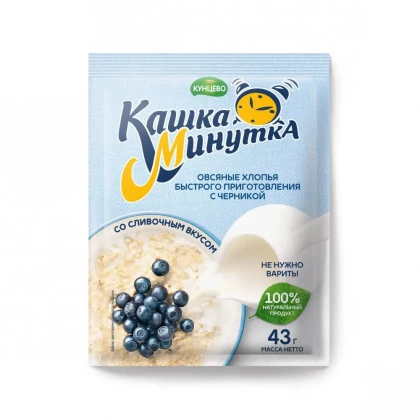 Кашка овсяная со сливками черника Минутка