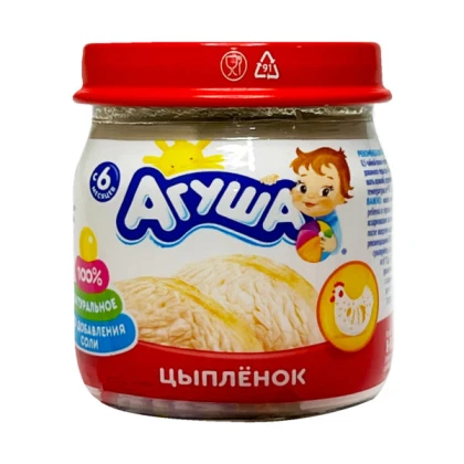 Пюре Агуша Цыпленок с 6 месяцев