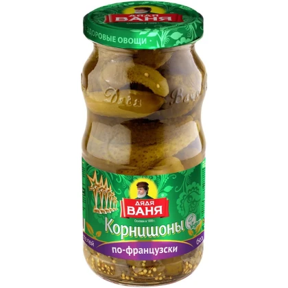 Огурцы корнишоны по-французски 420г сб Дядя Ваня