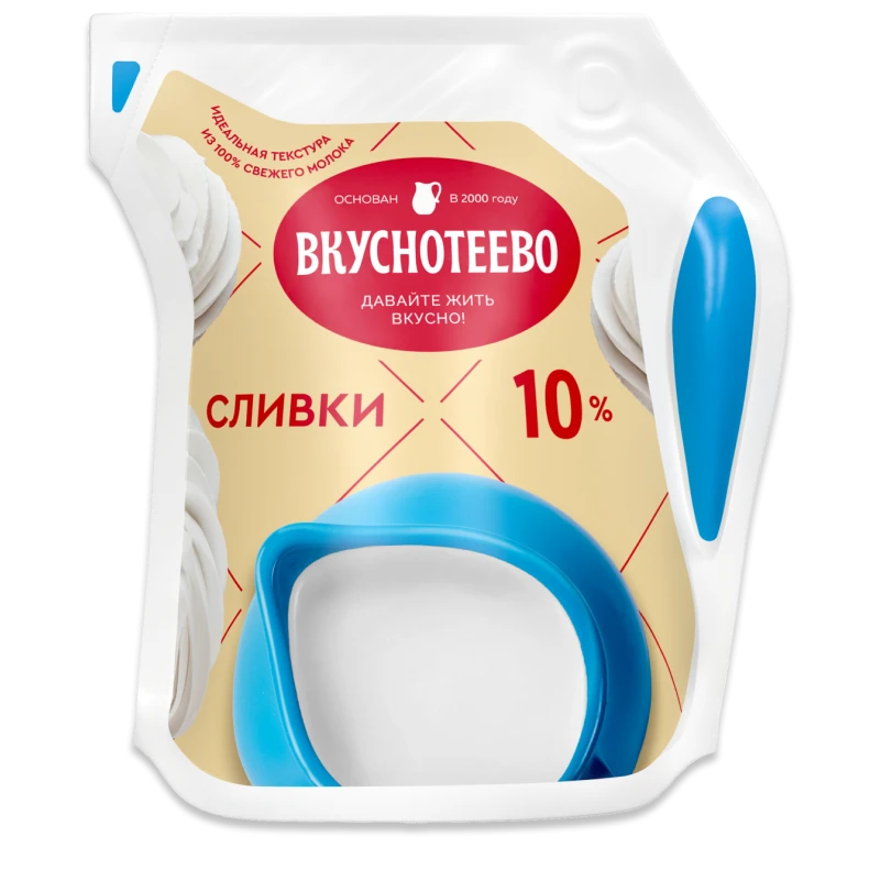 Сливки ультрапастеризованные Вкуснотеево 10% 125 г