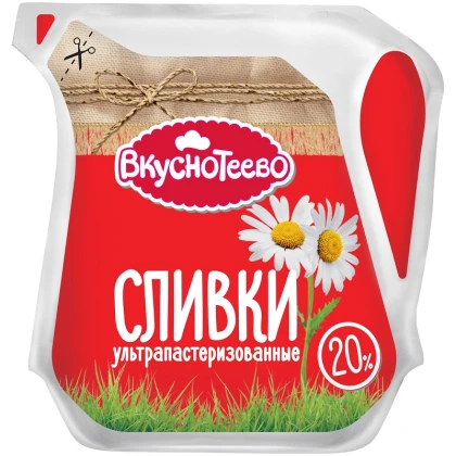 БЗМЖ Сливки ультрапастеризованные Вкуснотеево 20%