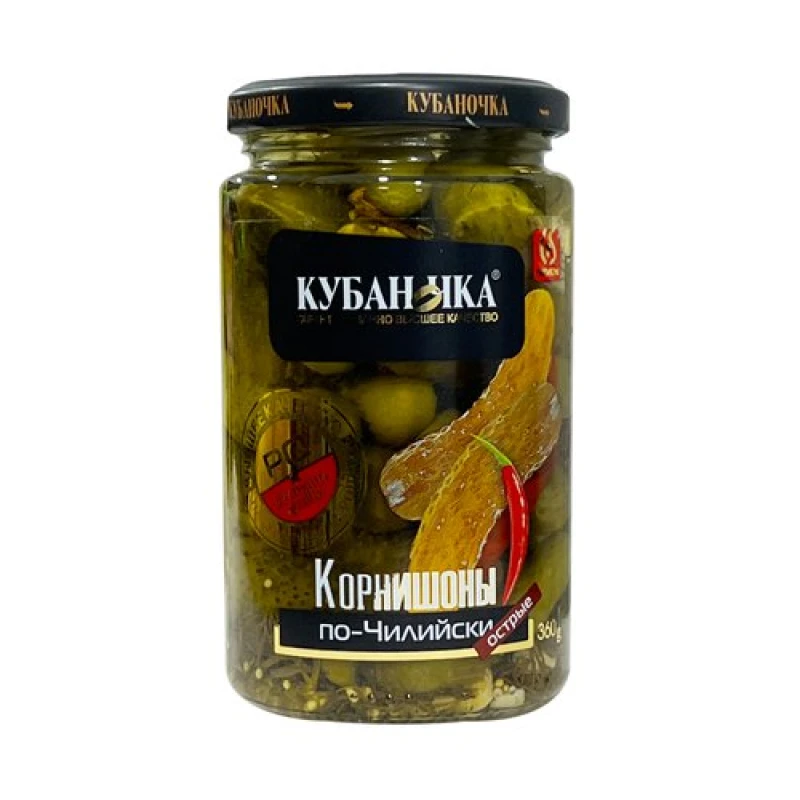 Огурцы Кубаночка корниш маринованные 680 г