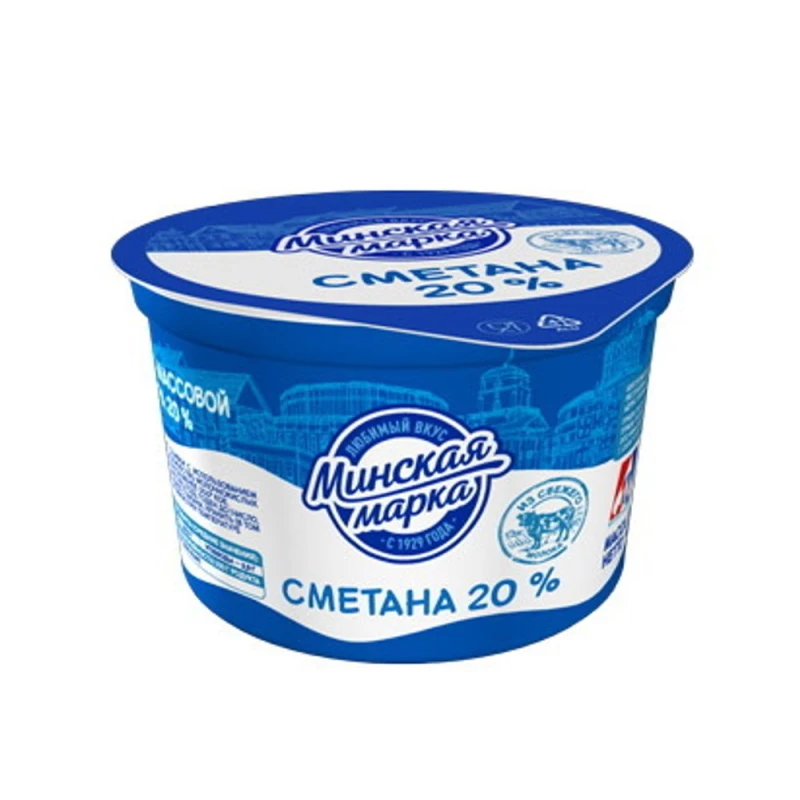 Сметана Минская Марка 20% 180г