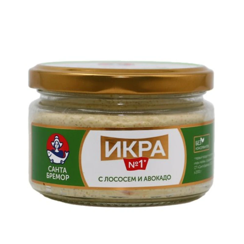 Икра деликатесная Санта Бремор с лососем и авокадо ст.б. 180г