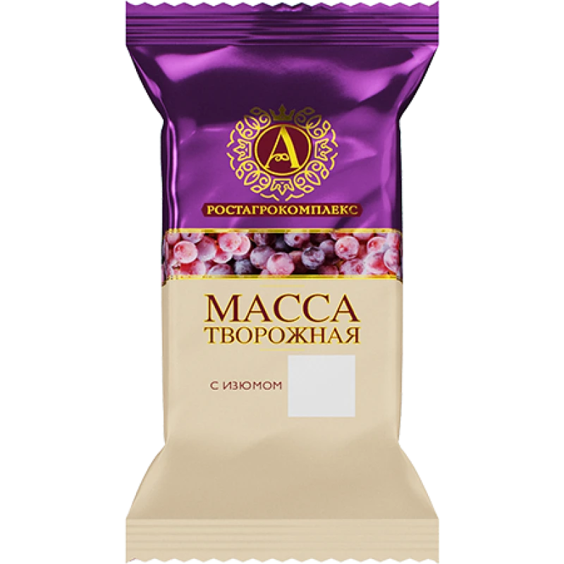 БЗМЖ Масса творожная А.РОСТАГРОКОМПЛЕКС изюм 13% 80г
