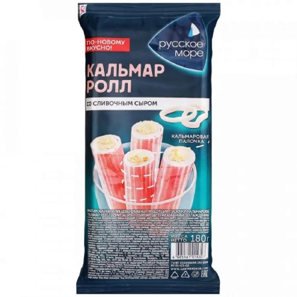 Палочки кальмаровые Кальмар-ролл Русское море с сыром