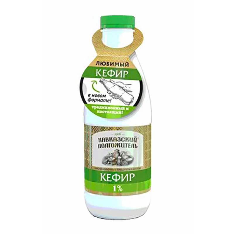 Кефир Кавказский долгожитель 1% 900г ПЭТ бут