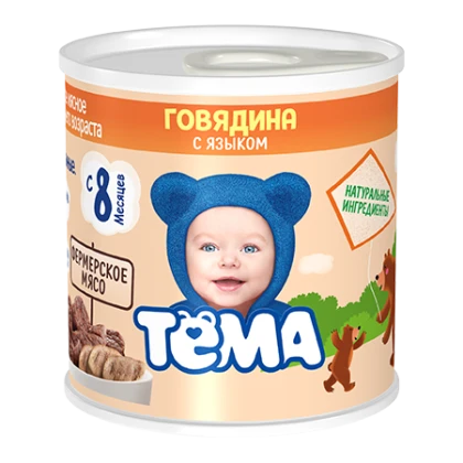 Пюре Тема говядина-язык 90г жб