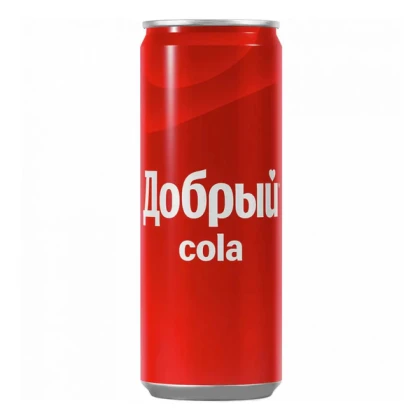 Напиток безалкогольный сильногазированный со вкусом «Кола» Добрый, 0.33 л