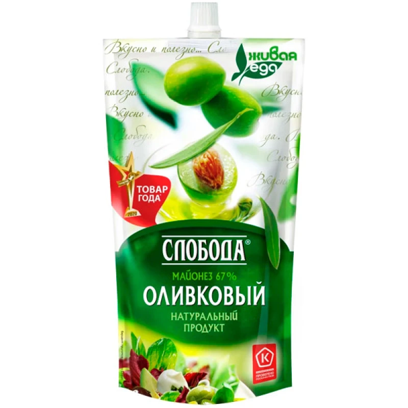Майонез Слобода оливковый 400мл пак