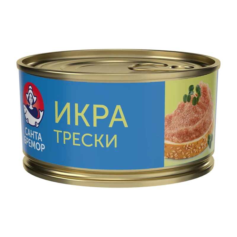 Икра трески Санта Бремор деликатесная Люкс 130 г ж/б