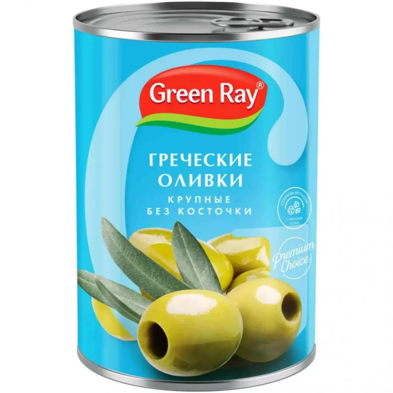 Оливки Грин Рэй греческие гигант б/к 425г