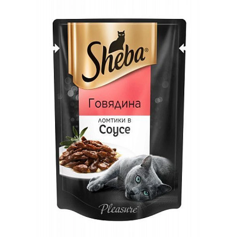 Влажный корм для кошек Sheba Ломтики в соусе с говядиной и кроликом 75 г