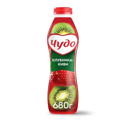 БЗМЖ Йогурт питьевой Чудо Клубника-Киви 1,9% 680г бут