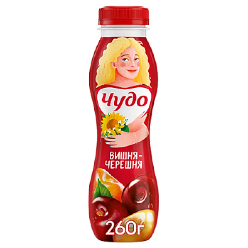 Йогурт питьевой Чудо Вишня-Черешня 1,9% 260г