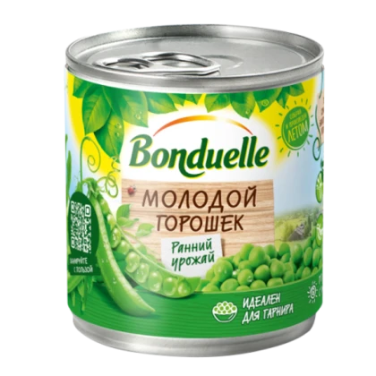 Горошек зеленый Бондюэль Молодой 200 г ж/б