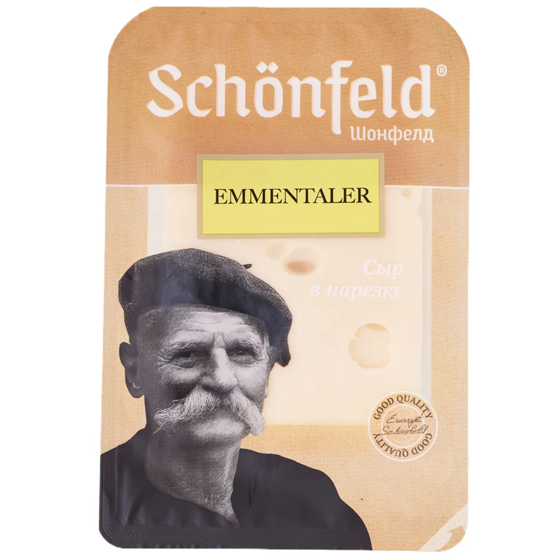 Сыр Schonfeld Эмменталер 45% нарезка 125 г