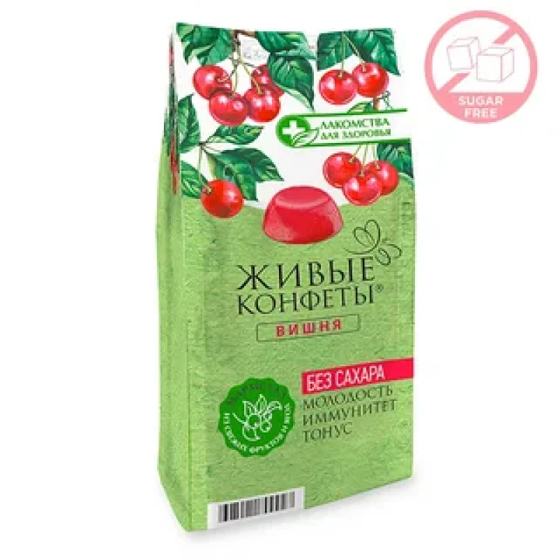 Конфеты Живые желейные вишня без сахара 170 г