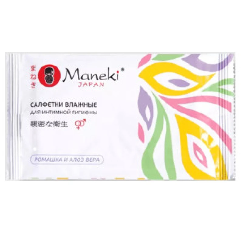 Салфетки Maneki для интимной гигиены с алоэ и ромашкой, 15 шт.
