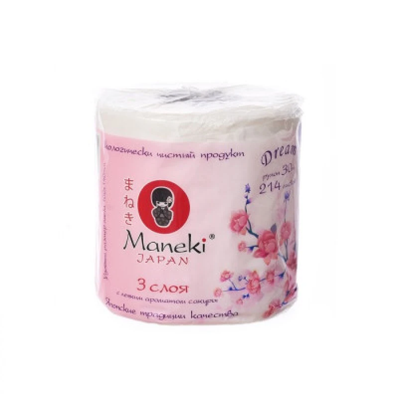 Бумага туалетная Maneki Dreamy 3 слоя 30 м 1 шт