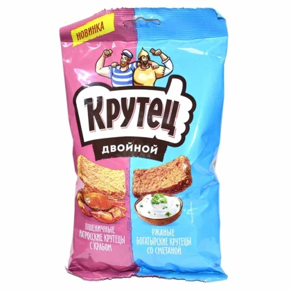 Смесь гренок двойная КРУТЕЦ со вкусом краба и сметаны