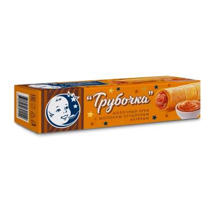Вафельная трубочка с молочным кремом и вареной сгущенкой 65 г