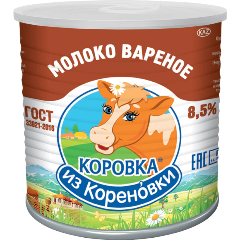 Молоко сгущенное цельное с сахаром Коровка из Кореновки 8,5% 360 г