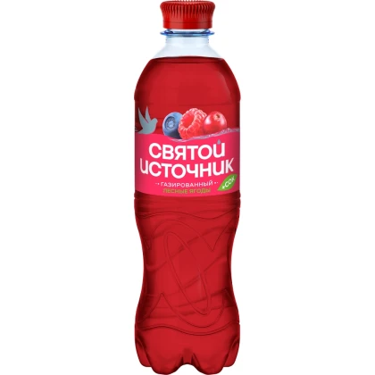 Напиток безалкогольный газированный Святой Источник Вода+Сок Лесные ягоды, 0,5 л