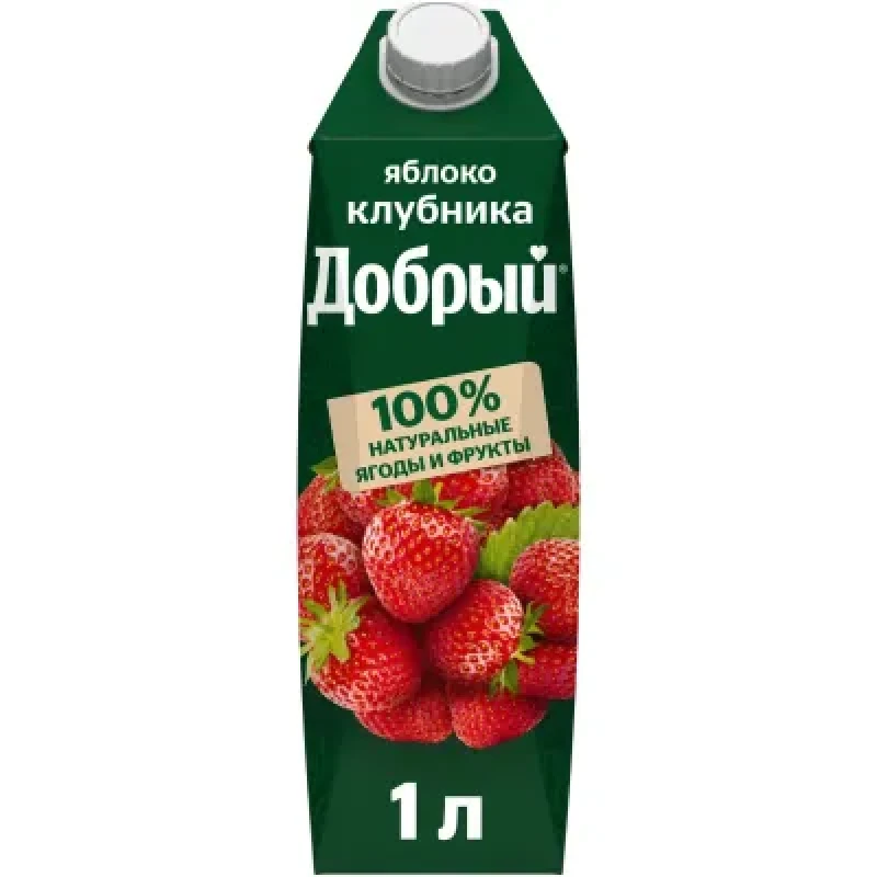 Напиток сокосодержащий Добрый Яблоко-Клубника 1 л