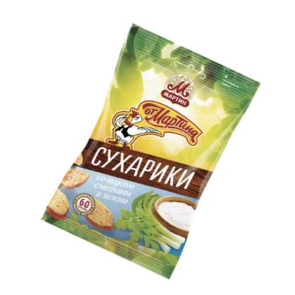 Сухарики от Мартина с зеленью и сметаной