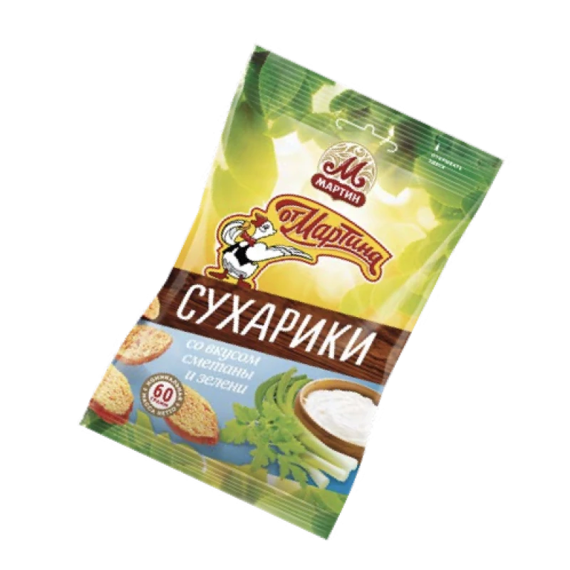 Сухарики от Мартина с зеленью и сметаной