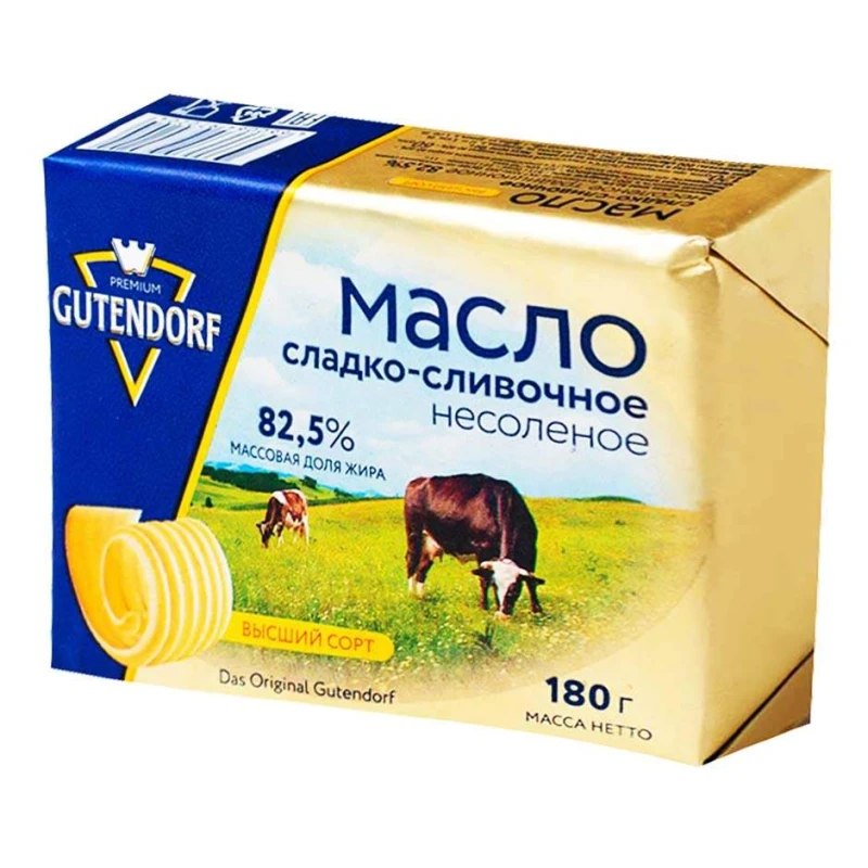 Масло сладко-сливочное несоленое Gutendorf 82,5% 180 г