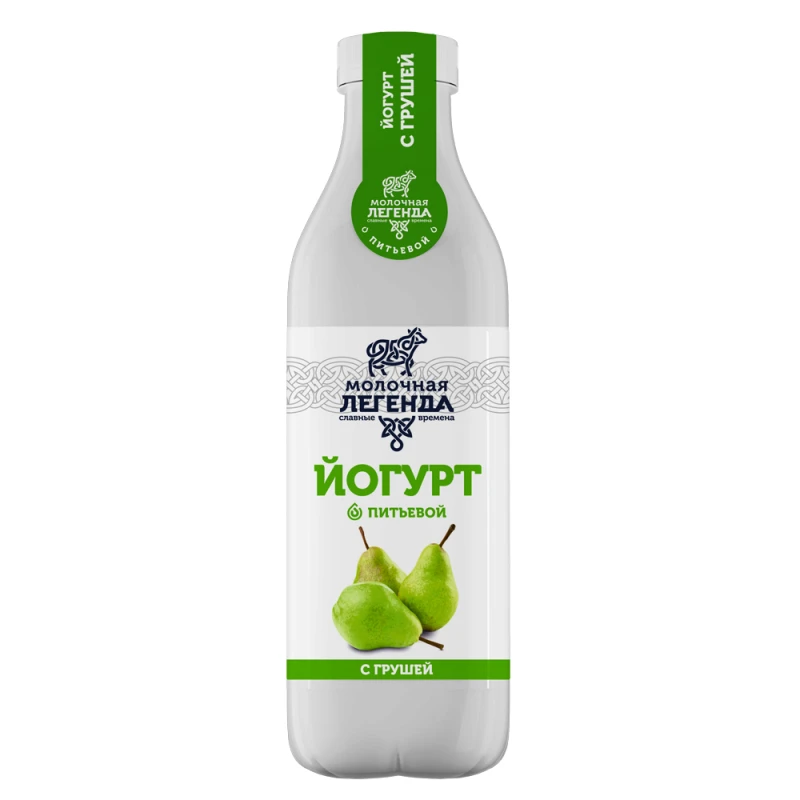 БЗМЖ Йогурт Молочная Легенда питьевой с грушей 0,9% 900г