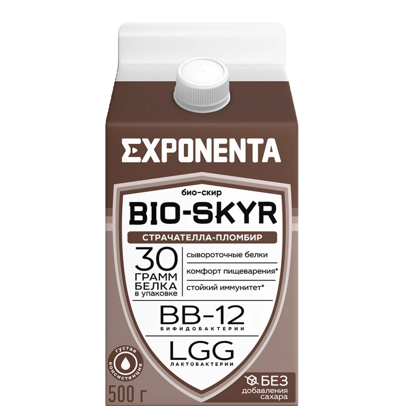 Напиток кисломолочный Exponenta Bio-Skyr 3в1 Страчателла Пломбир 500 г