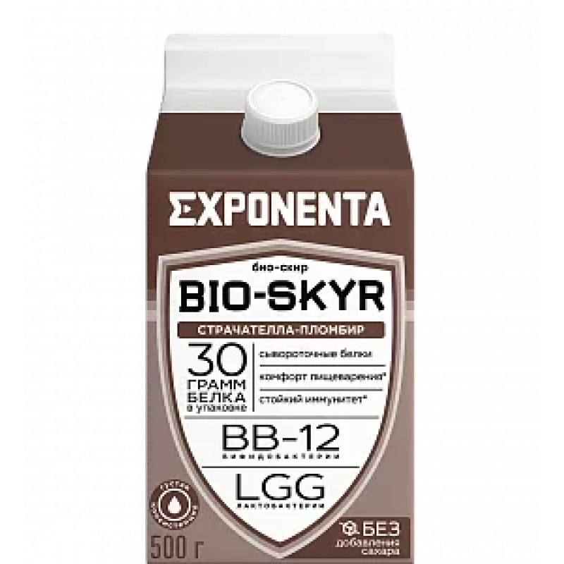БЗМЖ Напиток Экспонента Bio-skyr обезжиренный с высоким содержанием белка 3в1 черника/голубика 500г
