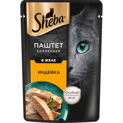 Корм д/кошек Шеба Индейка нежный паштет