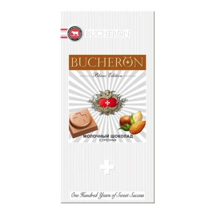 Шоколад BUCHERON BLANC EDITION молочный с орехами