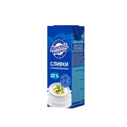БЗМЖ Сливки Минская Марка 20% 200г