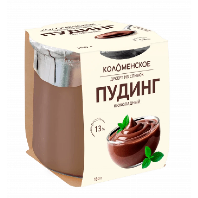 БЗМЖ Пудинг из сливок Коломенское шоколадный 13% 160г ст/б