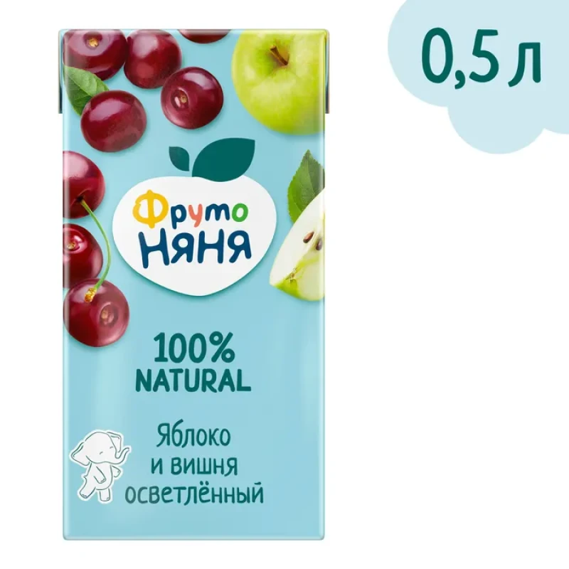 Нектар ФрутоНяня яблоко-вишня осветленный, 0.5 л