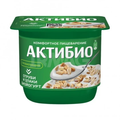 БЗМЖ АктиБио Биойогурт Отруби злаки 2,9%