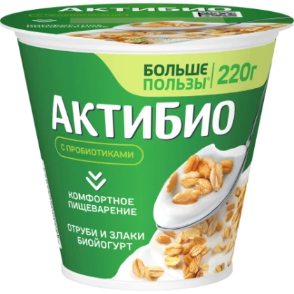 БЗМЖ АктиБио Биойогурт ОтрубиЗлаки 2,9%