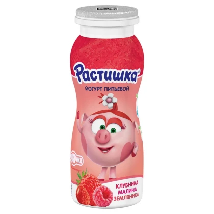 БЗМЖ Йогурт питьевой Растишка Клубника-Малина-Земляника 1,6% 90г