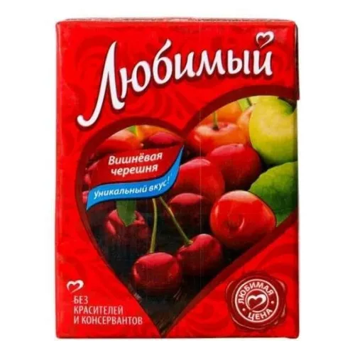 Сок Любимый Вишневая черешня 200 мл тетрапак