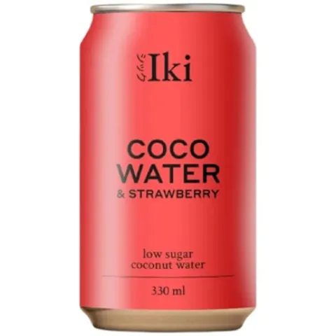 Напиток Ики кокосовая вода с соком клубники б\а н/г 0,33л ж/б