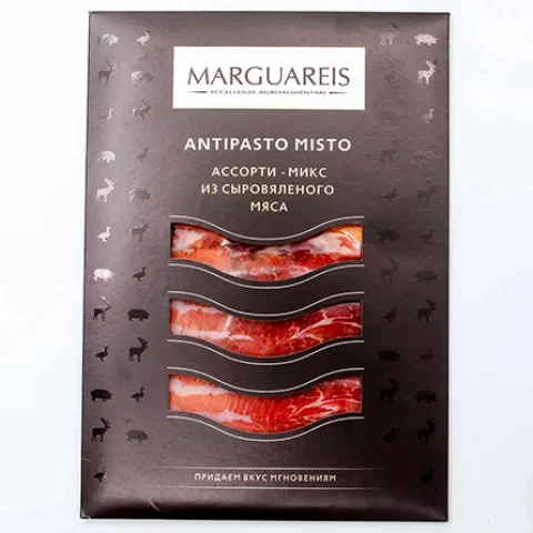 Ассорти-микс из сыровяленного мяса свинины 60г, нарезка, MARGUARIES