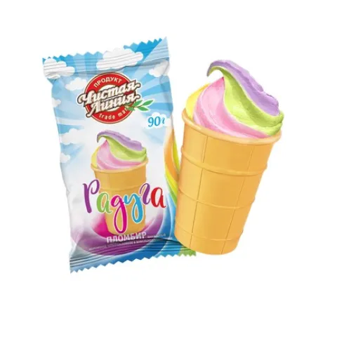 БЗМЖ Мороженое Чистая линия РАДУГА 90г ваф.стакан