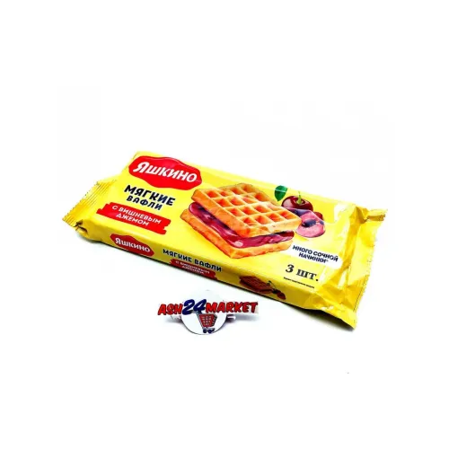 Вафли мягкие ЯШКИНО с вишневым джемом 120г